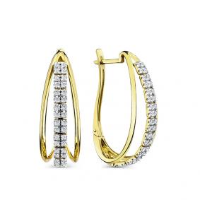 Серьги из лимонного золота Мастер Бриллиант 06M2-308796-00-00 с бриллиантом 06M2-308796-00-00 фото