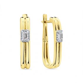 Серьги из лимонного золота Мастер Бриллиант 06M2-308998-00-00 с бриллиантом 06M2-308998-00-00 фото