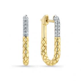 Серьги из лимонного золота Мастер Бриллиант 06M2-309011-00-00 с бриллиантом 06M2-309011-00-00 фото