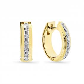 Серьги из лимонного золота Мастер Бриллиант 06M2-309040-00-00 с бриллиантом 06M2-309040-00-00 фото