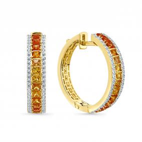 Серьги из лимонного золота Мастер Бриллиант 06M2-309069-01-47 с бриллиантом и сапфиром 06M2-309069-01-47 фото