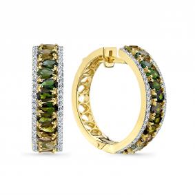 Серьги из лимонного золота Мастер Бриллиант 06M2-309172-00-55 с бриллиантом и турмалином 06M2-309172-00-55 фото