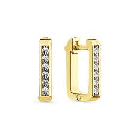 Серьги из лимонного золота Мастер Бриллиант 06M2-309176-00-00 с бриллиантом 06M2-309176-00-00 фото