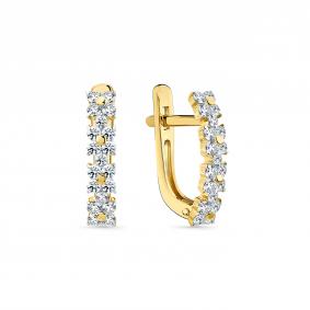 Серьги из лимонного золота Мастер Бриллиант 06M2-309286-00-00 с бриллиантом 06M2-309286-00-00 фото