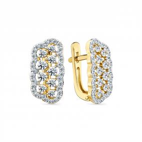 Серьги из лимонного золота Мастер Бриллиант 06M2-309331-00-00 с бриллиантом 06M2-309331-00-00 фото