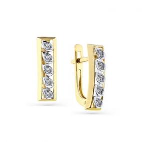 Серьги из лимонного золота Мастер Бриллиант 06M2-508337-00-00 с бриллиантом 06M2-508337-00-00 фото