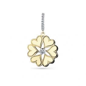 Подвеска из лимонного золота Мастер Бриллиант 06M3-300005-00-00 с бриллиантом 06M3-300005-00-00 фото