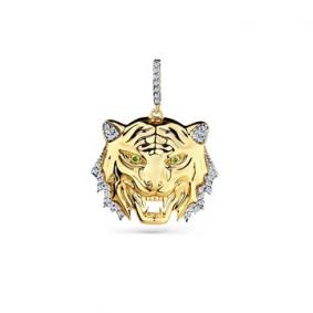 Подвеска из лимонного золота Символ года Тигр Мастер Бриллиант с бриллиантом 06M3-330047-00-55 06M3-330047-00-55 фото