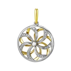 Подвеска из лимонного золота Мастер Бриллиант 06M3-400 с бриллиантом 06M3-400 фото