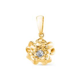 Подвеска из лимонного золота Мастер Бриллиант 06M3-846 с бриллиантом 06M3-846 фото