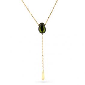 Колье из лимонного золота Мастер Бриллиант 06M6-316/1-55 с турмалином и чёрным бриллиантом 06M6-316/1-55 фото