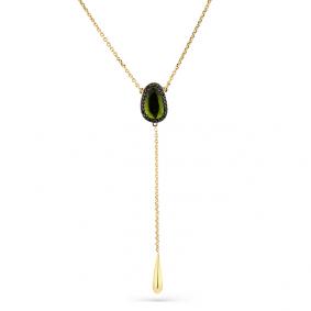 Колье из лимонного золота Мастер Бриллиант 06M6-316/4-55 с турмалином и чёрным бриллиантом 06M6-316/4-55 фото