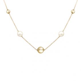 Колье из лимонного золота Мастер Бриллиант 06M6-327-28 с жемчугом 06M6-327-28 фото