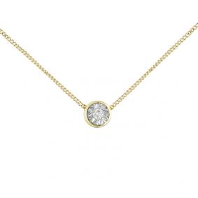 Колье из лимонного золота Мастер Бриллиант 06M6-345 с бриллиантом 06M6-345 фото