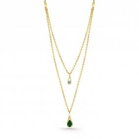 Колье из лимонного золота Мастер Бриллиант 06M6-360388-99-01 с бриллиантом и изумрудом 06M6-360388-99-01 фото
