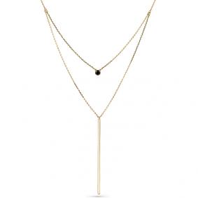 Колье из лимонного золота Мастер Бриллиант 06M6-360406-00-48 с чёрным бриллиантом 06M6-360406-00-48 фото