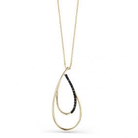 Колье из лимонного золота Мастер Бриллиант 06M6-360449-00-48 с чёрным бриллиантом 06M6-360449-00-48 фото