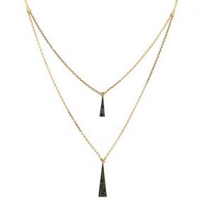 Колье из лимонного золота Мастер Бриллиант 06M6-360476-00-48 с чёрным бриллиантом 06M6-360476-00-48 фото