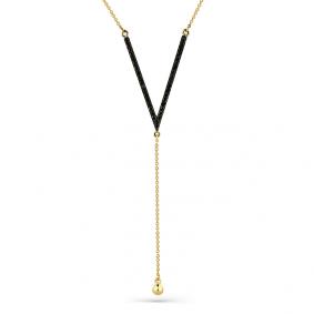 Колье из лимонного золота Мастер Бриллиант 06M6-360561-00-48 с чёрным бриллиантом 06M6-360561-00-48 фото
