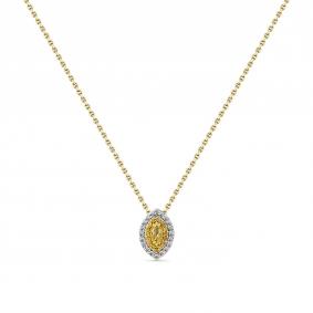 Колье из лимонного золота Мастер Бриллиант 06M6-360569-02-56 с бриллиантом 06M6-360569-02-56 фото