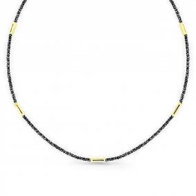 Колье из лимонного золота Мастер Бриллиант 06M6-360623-01-48 с чёрным бриллиантом 06M6-360623-01-48 фото