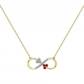 Колье из лимонного золота Мастер Бриллиант 06M6-360656-00-03 с бриллиантом и рубином 06M6-360656-00-03 фото