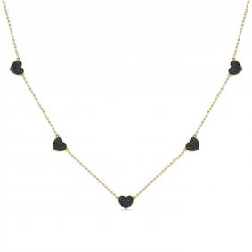 Колье из лимонного золота Мастер Бриллиант 06M6-360665-00-48 с чёрным бриллиантом 06M6-360665-00-48 фото