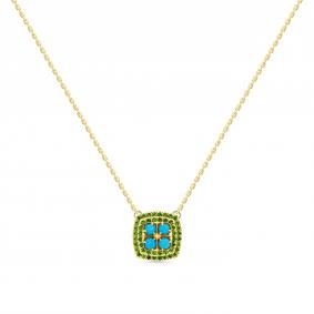 Из лимонного золота Мастер Бриллиант 06M6-360713-00-55 с бирюзой и хромдиопсидом 06M6-360713-00-55 фото