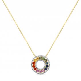 Колье из лимонного золота Мастер Бриллиант 06M6-360715-00-55 с бриллиантом и сапфиром 06M6-360715-00-55 фото