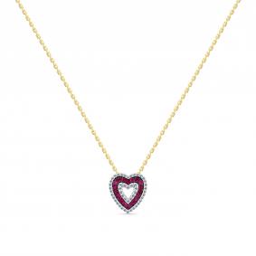 Колье из лимонного золота Мастер Бриллиант 06M6-360718-00-03 с бриллиантом и рубином 06M6-360718-00-03 фото