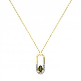 Колье из лимонного золота Мастер Бриллиант 06M6-360737-00-18 с бриллиантом и турмалином 06M6-360737-00-18 фото