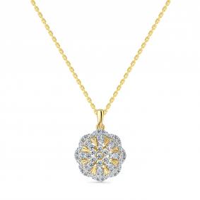 Колье из лимонного золота Мастер Бриллиант 06M6-360809-00-00 с бриллиантом 06M6-360809-00-00 фото