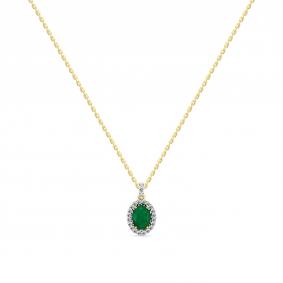 Колье из лимонного золота Мастер Бриллиант 06M6-360854-00-01 с бриллиантом и изумрудом 06M6-360854-00-01 фото