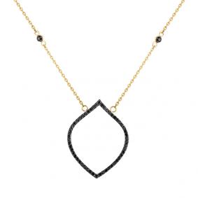 Колье из лимонного золота Мастер Бриллиант 06M6-379-48 с чёрным бриллиантом 06M6-379-48 фото