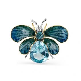 Золотая подвеска Мастер Бриллиант с апатитом и эмалью 06M7-308-35 06M7-308-35 фото