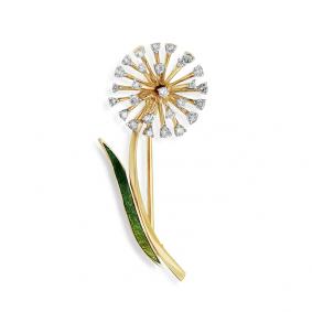 Брошь из лимонного золота Мастер Бриллиант 06M7-323 с бриллиантом и эмалью 06M7-323 фото