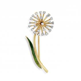 Брошь из лимонного золота Мастер Бриллиант 06M7-370323-00-00 с бриллиантом и эмалью 06M7-370323-00-00 фото