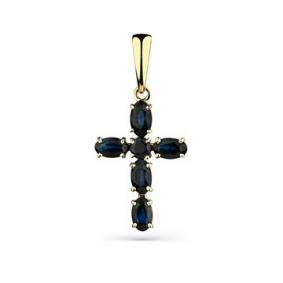 Подвеска из лимонного золота Мастер Бриллиант 06M8-288-02 с сапфиром 06M8-288-02 фото