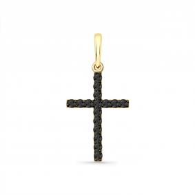 Подвеска из лимонного золота Мастер Бриллиант 06M8-380345-00-48 с чёрным бриллиантом 06M8-380345-00-48 фото