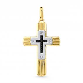 Подвеска из лимонного золота Мастер Бриллиант 06M8-380364-00-48 с чёрным бриллиантом 06M8-380364-00-48 фото