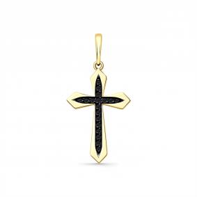 Подвеска из лимонного золота Мастер Бриллиант 06M8-380373-00-48 с чёрным бриллиантом 06M8-380373-00-48 фото