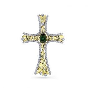 Подвеска из лимонного золота Мастер Бриллиант 06M8-380439-00-18 с бриллиантом и турмалином 06M8-380439-00-18 фото