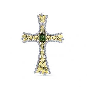 Подвеска из лимонного золота Мастер Бриллиант 06M8-380439-00-60 с бриллиантом и турмалином 06M8-380439-00-60 фото