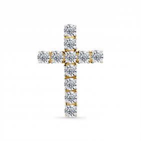 Подвеска из лимонного золота Мастер Бриллиант 06M8-580340-70-00 с бриллиантом 06M8-580340-70-00 фото