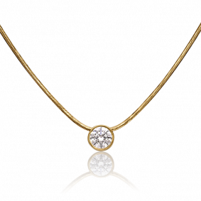 Колье из лимонного золота Platina 07-0087-00-501-1130-38 с фианитом 07-0087-00-501-1130-38 фото