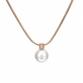 Золотое колье Platina 07-0147-00-302-1110-03 с фианитом и жемчугом 07-0147-00-302-1110-03 фото