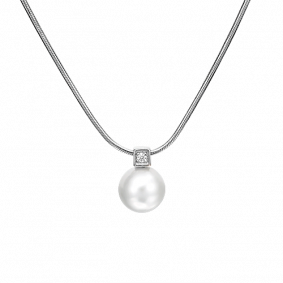 Колье из белого золота Platina 07-0147-00-302-1120-03 с фианитом и жемчугом 07-0147-00-302-1120-03 фото
