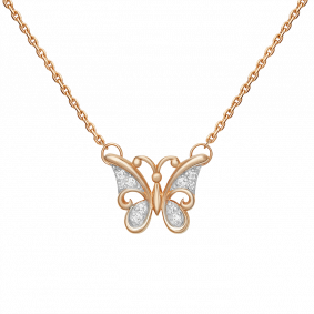 Золотое колье Platina 07-0165-00-401-1110-03 с фианитом 07-0165-00-401-1110-03 фото