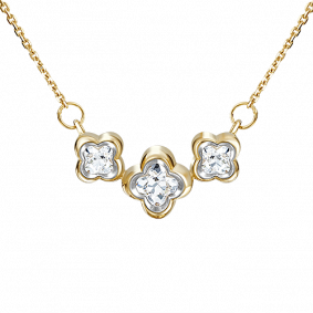 Колье из лимонного золота Platina 07-0190-00-501-1130-38 с фианитом 07-0190-00-501-1130-38 фото