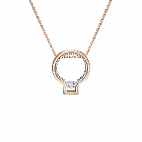 Золотое колье Platina 07-0195-00-401-1110 с фианитом 07-0195-00-401-1110 фото